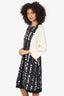 Etro Black/White Printed Coat Size 48