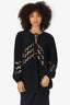 Altuzarra Black Silk Sequins Detail Blouse Size 40