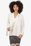 Derek Lam Beige Silk Fringe Detail Pleats Blouse Size 10