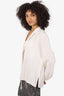 Derek Lam Beige Silk Fringe Detail Pleats Blouse Size 10