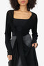 Donna Karen Black Drape Cardigan Size L