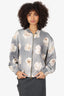 Moschino Grey Rose Print Zip-Up Jacket Size 10