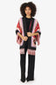 Etro Black/Pink Silk Printed Fringed Robe Estimated Size Large