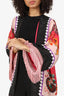 Etro Black/Pink Silk Printed Fringed Robe Estimated Size Large