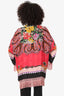 Etro Black/Pink Silk Printed Fringed Robe Estimated Size Large