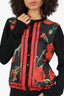 Dolce & Gabbana Black Silk Floral Print Cardigan Size 48