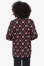Gucci Black/Red Wool GG Logo Jacquard Cardigan Size XS