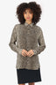 Saint Laurent Leopard Print Silk Blouse Size 42