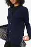 Sacai Navy Wool Pleated Knit Cardigan Size 3