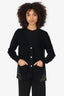 Sacai Black Cotton Pleated Knit Cardigan Size 3