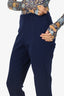 Ralph Lauren Purple Label Wool Crepe Navy Blue Slim Leg Pants Size 4
