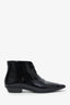 Saint Laurent Black Patent Leather Pointed Ankle Boots Size 42