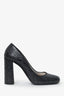 Prada Black Glittery Block Heels Size 38