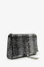 Saint Laurent Silver/Black Metallic Snake Print Medium Kate Bag