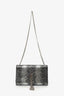 Saint Laurent Silver/Black Metallic Snake Print Medium Kate Bag