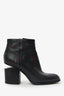 Alexander Wang Black Leather Rose Painted Ankle Boots Size 38