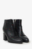 Alexander Wang Black Leather Rose Painted Ankle Boots Size 38