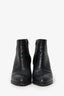 Alexander Wang Black Leather Rose Painted Ankle Boots Size 38