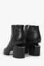 Alexander Wang Black Leather Rose Painted Ankle Boots Size 38