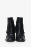 Valentino Black Leather Fringe Ankle Boots Size 38