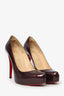 Christian Louboutin Red Patent Leather Platform Heels Size 39.5