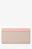 Celine 2017 Gray/Pink Leather Continental Wallet
