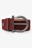 Salvatore Ferragamo Burgundy Suede Belt