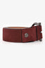 Salvatore Ferragamo Burgundy Suede Belt