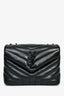 Saint Laurent Black Leather Small LouLou Chevron Quilted Shoulder Bag