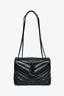 Saint Laurent Black Leather Small LouLou Chevron Quilted Shoulder Bag