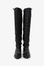 Pre-Loved Chanel™ Black Leather Cap Toe CC Boots Size 36.5