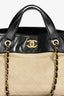 Pre-Loved Chanel™ 2012/13 Cream/Black Quilted Calfskin In The Mix Tote Bag