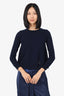 Moncler Navy Knit Wool Flared Sweater Size S