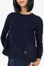 Moncler Navy Knit Wool Flared Sweater Size S