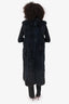 Vintage Navy Blue Rabbit Fur Sleeveless Coat Estimated Size M