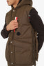 Moncler Khaki Green Quilted Vest With Hood Size 1 Mens