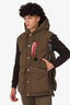 Moncler Khaki Green Quilted Vest With Hood Size 1 Mens