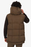 Moncler Khaki Green Quilted Vest With Hood Size 1 Mens