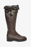 Valentino Brown Leather Knee High Bow Detail Valentino Boots Size 37