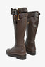 Valentino Brown Leather Knee High Bow Detail Valentino Boots Size 37
