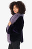 Vintage Purple Dyed Sheared Beaver Tibetan Lamb Jacket Estimated Size M