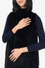 Vintage Navy Dyed Sheared Mink Vest Estimated Size M