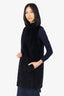 Vintage Navy Dyed Sheared Mink Vest Estimated Size M