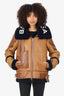 Balenciaga Brown Leather Shearling Jacket Size 38