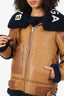 Balenciaga Brown Leather Shearling Jacket Size 38