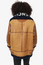Balenciaga Brown Leather Shearling Jacket Size 38