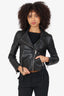 All Saints Black Leather Biker Jacket Size 4
