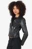 All Saints Black Leather Biker Jacket Size 4