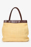 Pre-Loved Chanel™ 1997-99 Beige/Brown Straw/Leather 'CC' Tote