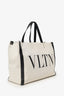Valentino Beige/Black Canvas 'VLTN' Tote